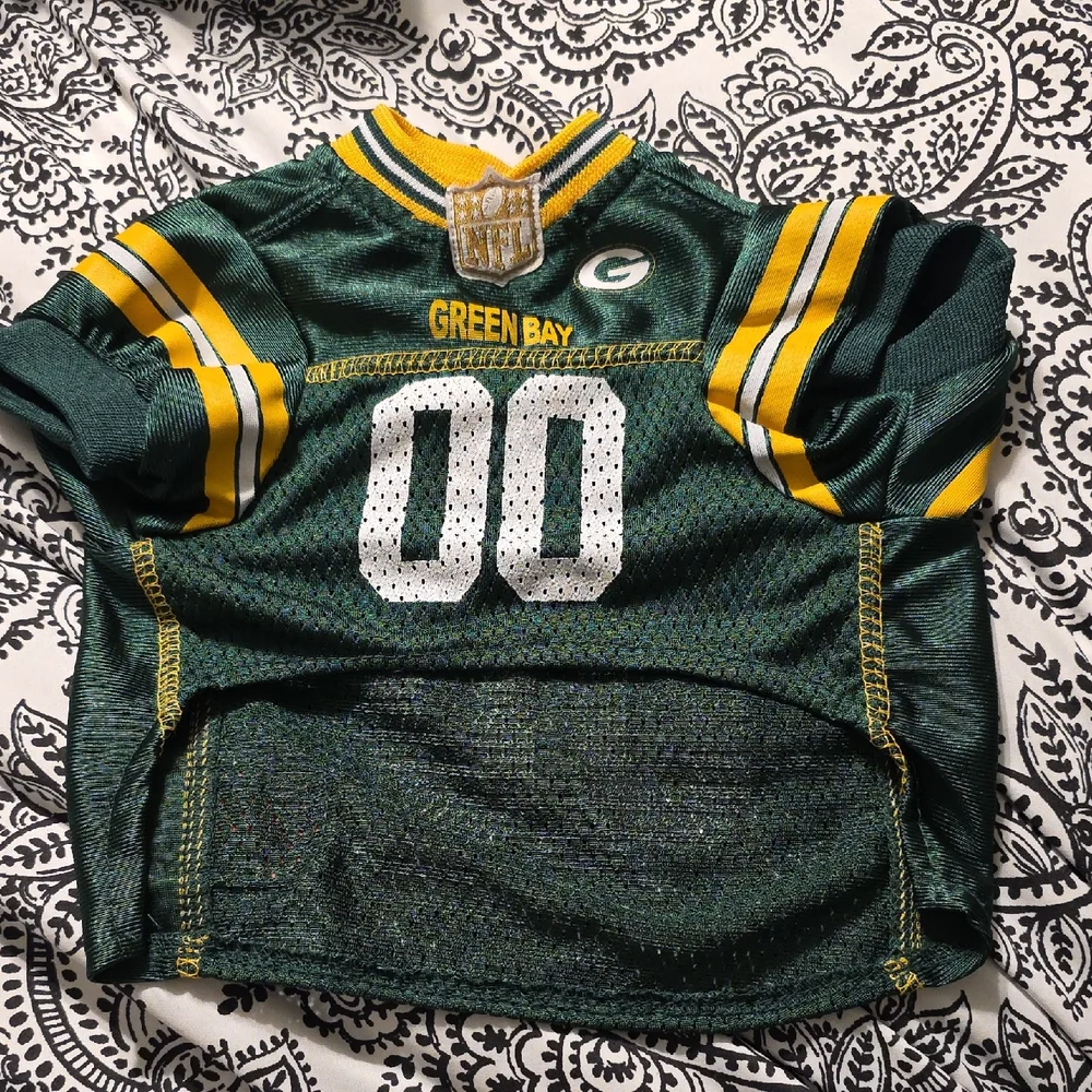 Dog Shirt Green Bay Packers Size Small/Medium 10x10.5